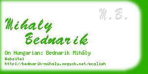 mihaly bednarik business card